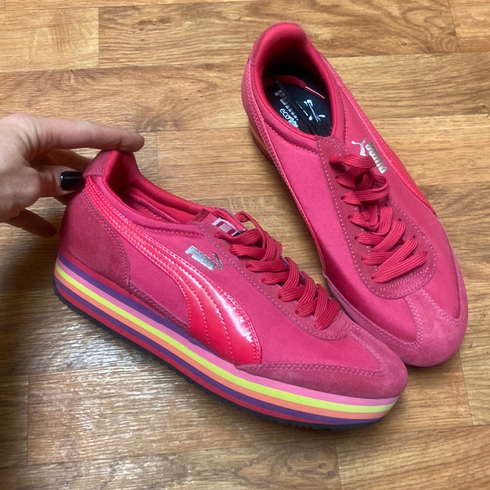 Puma hot pink  rainbow sneakers